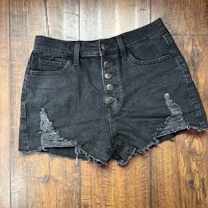 Black High-Rise Jean Shorts
